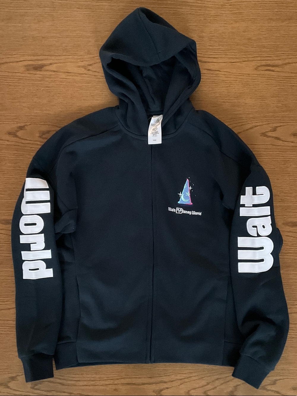Walt Disney World Navy Blue Sorcerer Hat Zip Hoodie
